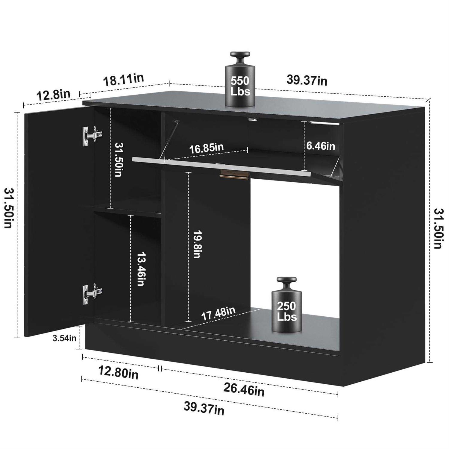 Saudism 40 Gallon Fish Tank Stand, 29-50 Gallon Aquarium Stand, Black Tank Stand, Fish Tank Table with Drawer and Cabinet, Sturdy and Durable - Pet Supplies online store
