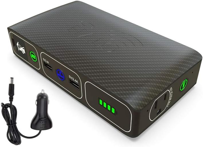 HALO Bolt Wireless ACDC - 44400 mWh Car Jump Starter with AC Outlet and Car Charger, Gold Marble (HALO Bolt ACDC Wireless)