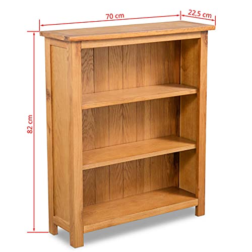 3-Tier Bookcase, Wooden Country Style Bookshel, Storage Shelves,Display Shelves,Open Bookshelves, Suitable for a Variety of Environments, 27.6"x8.9"x32.3" Solid Oak Wood