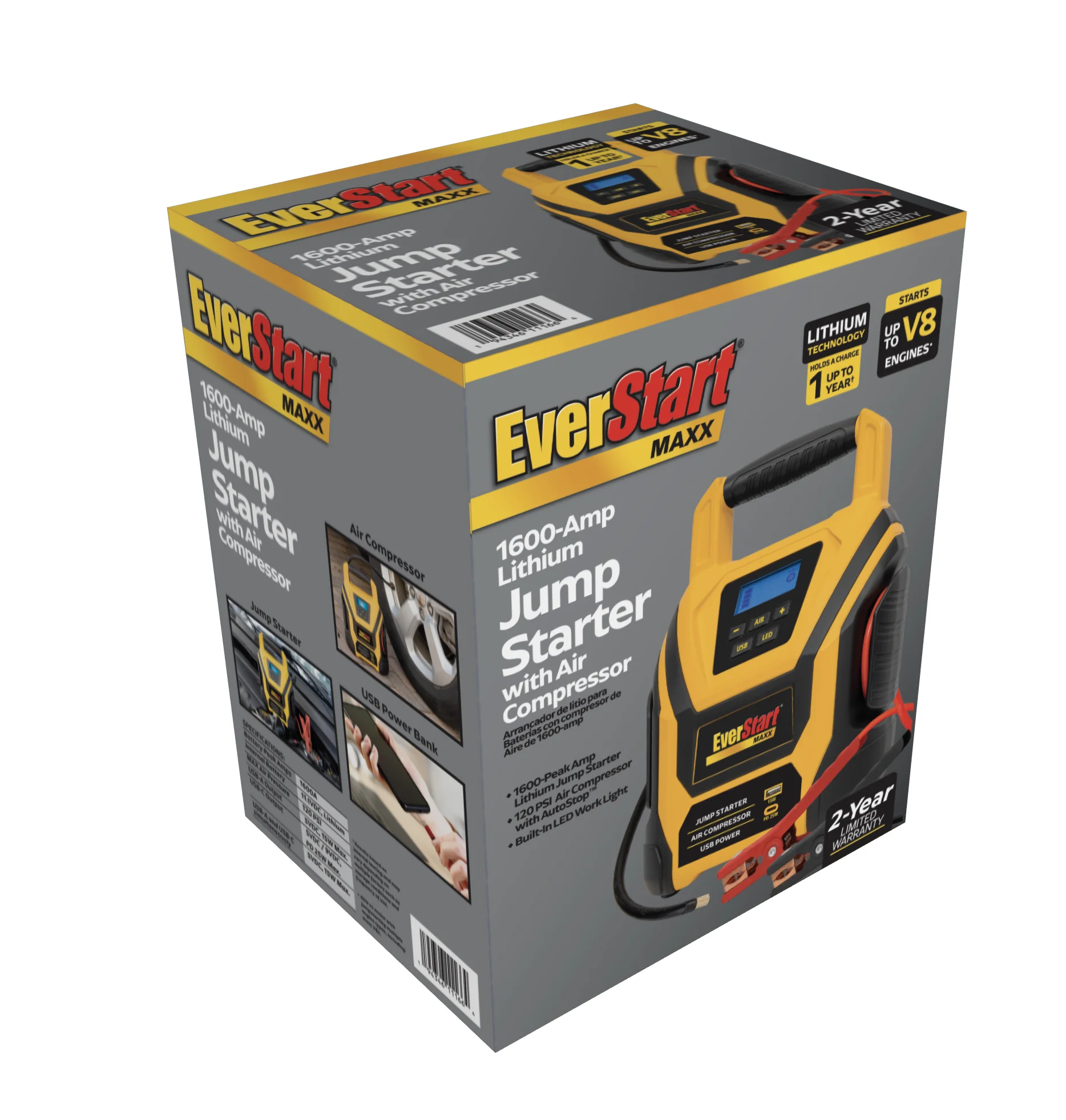 EverStart 1600 Amp Lithium Jump Starter with Air Compressor