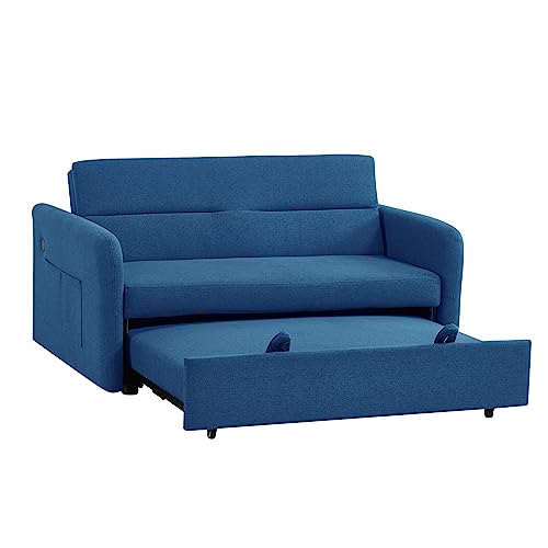 TRIPLE TREE Loveseat Sofa Bed,3-in-1 Convertible Sleeper Chair Pull Out Sofa Bed with Adjustable Backrest,Sofa,Lounger Chair,Twin Bed for Apartment Office Living Room,Cream Fabric