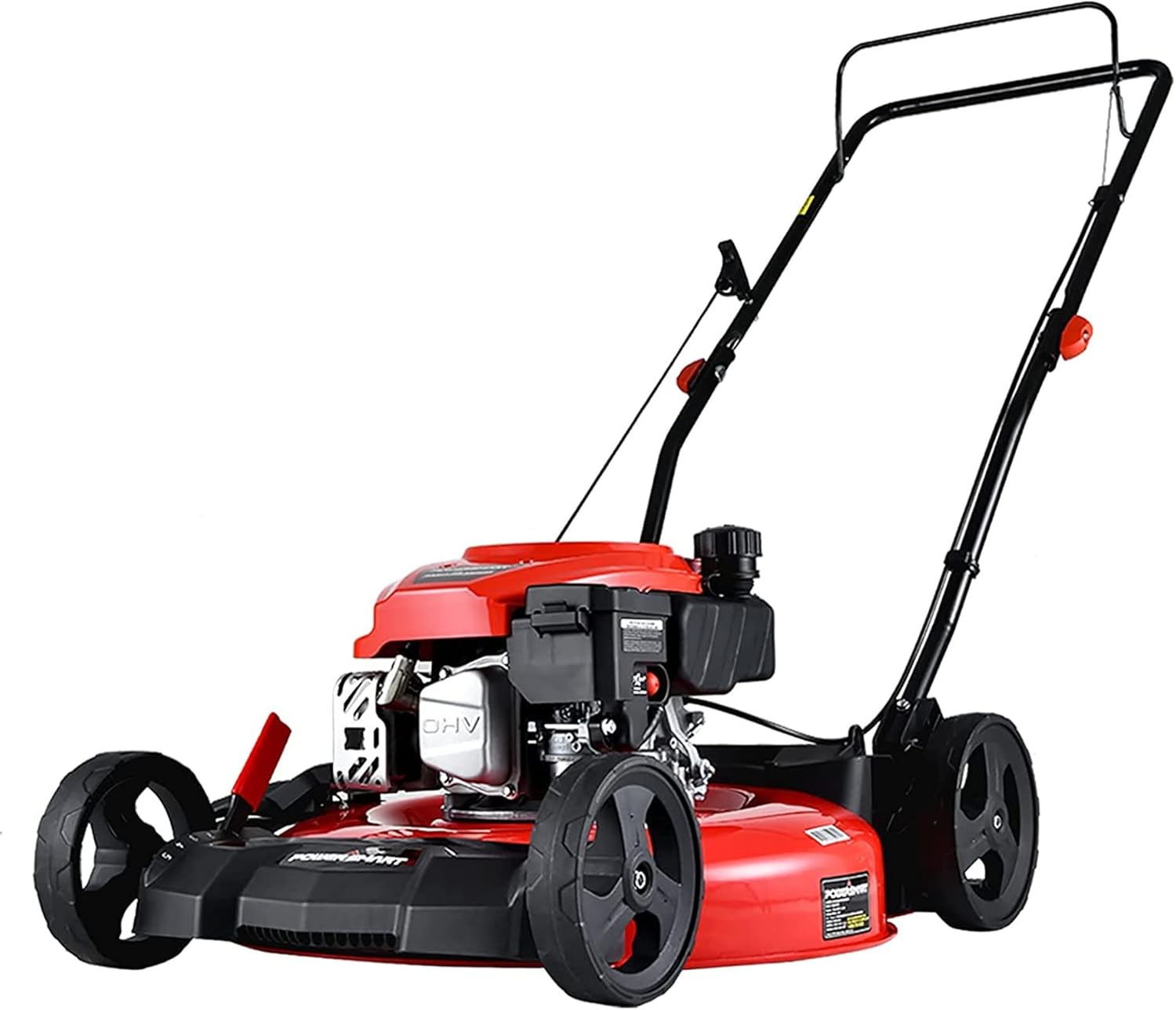 PowerSmart Push Lawn Mower Gas Powered, Side Discharge and Mulching Lawn Mower with 170CC 4-Stroke Engine, 21 Inch Lawnmower with 5 Adjustable Cutting Heights (1.18''-3.0'' )