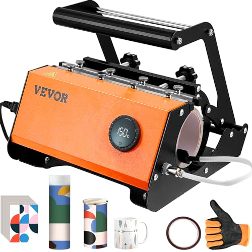 VEVOR Hat Press, Heat Press Machine for Caps with 3.5"×5.5" Curved Heating Element, Digital LCD Timer and Temperature Control, with LCD Timer and Temperature Control, Rigid Steel Frame - Black
