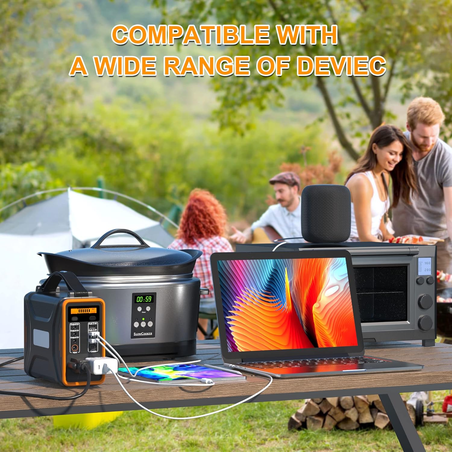 sevkumz Portable Power Station, 240Wh Backup LiFePO4 Battery, 110V/200W Pure Sine Wave AC Outlet, Solar Generator (Solar Panel Not Included) for Outdoors Camping Travel Hunting Emergency
