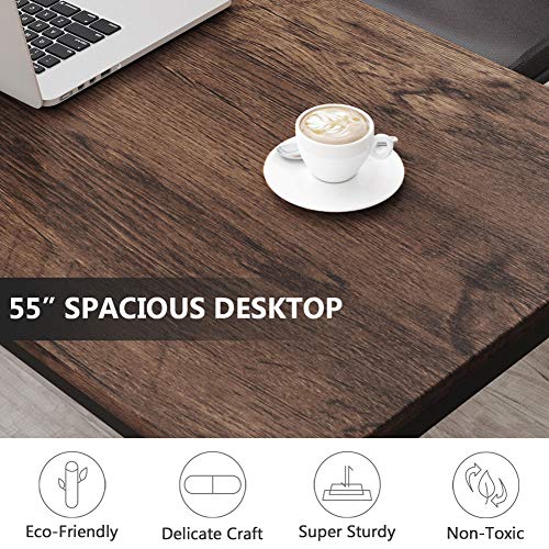 Tribesigns Modern Computer Desk, 63 x 31.5 inch Large Executive Office Desk Computer Table Study Writing Desk Workstation for Home Office, Spliced Desktop, White