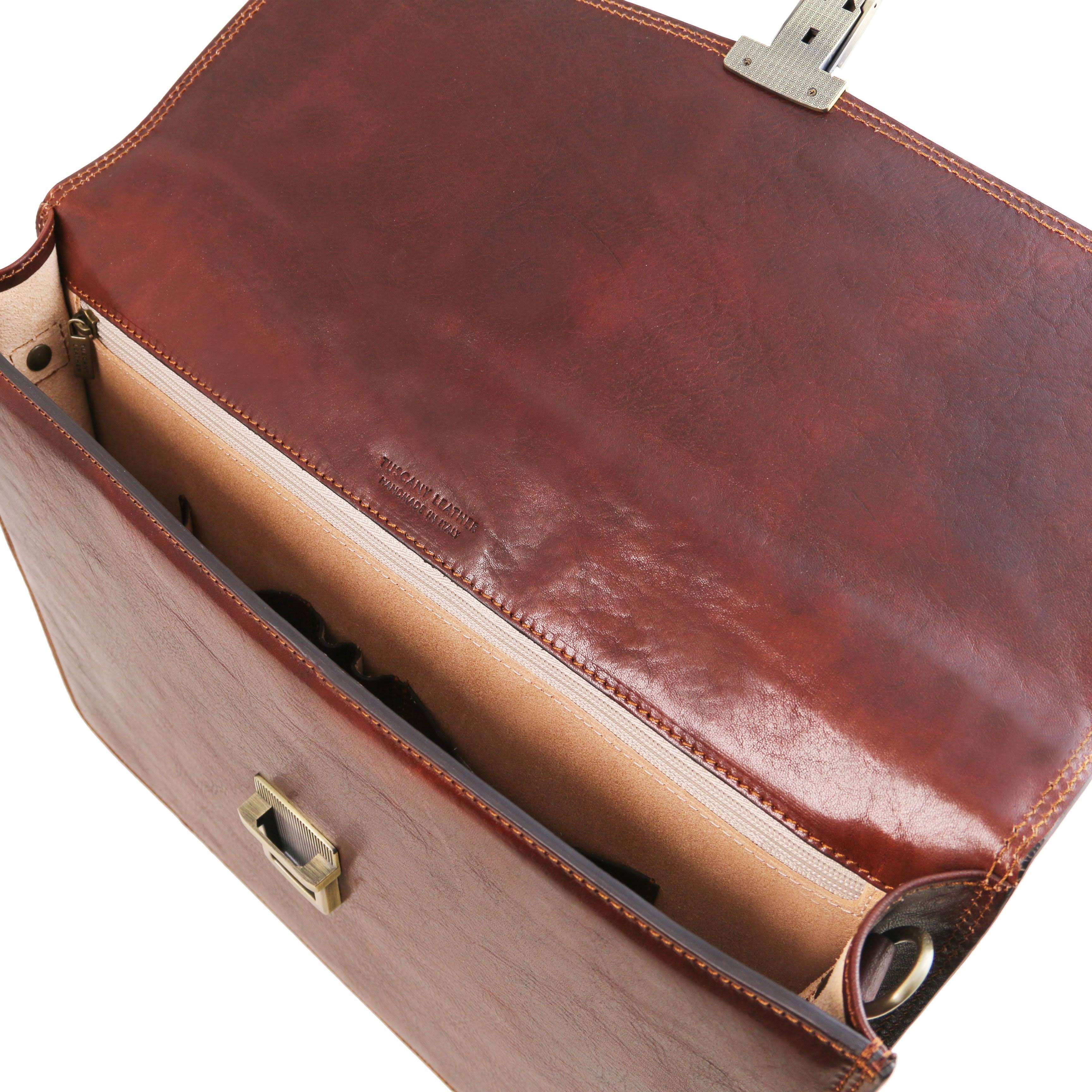 Amalfi - Leather Briefcase 1 Compartment - Red