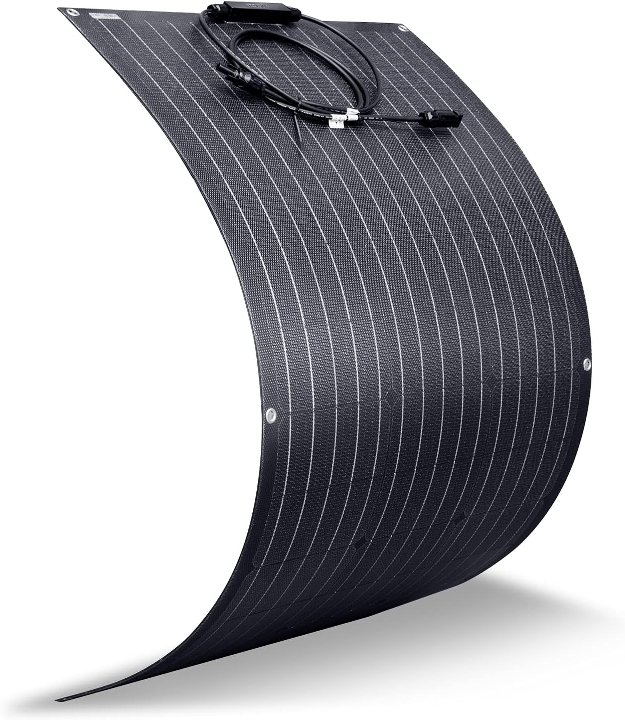 AUECOOR ETFE Monocrystalline Flexible Solar Panel 100W 12V Off-Grid for RV Boat Cabin Van Car Uneven Surfaces Bendable