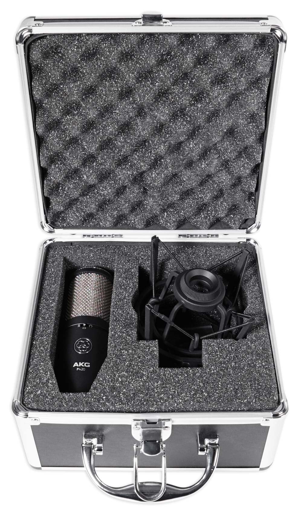 AKG P420 Studio Condenser Recording Microphone+Samson Vocal Booth+Stand