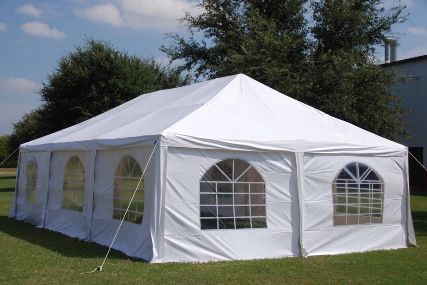 DELTA 40'x20' PE Frame Party Tent, Wedding Tent Party Canopy, Heavy Duty Outdoor Garden Event Tent, with Water Resistant Top, Removable Window Walls, Storage Carry Bags
