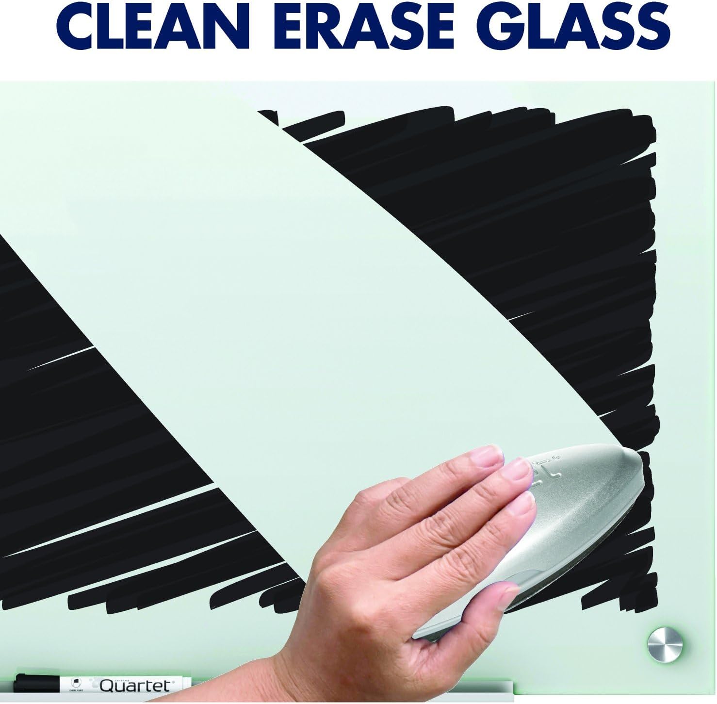 Quartet Magnetic Glass Dry Erase White Board, 6' x 4' Whiteboard, Infinity Frameless Mounting, White Surface (G7248W)