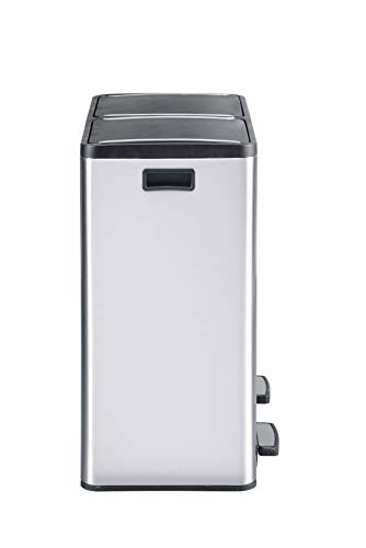 The Step N' Sort 18.5 Gallon Extra Large Capacity, Soft-Step, Dual Trash and Recycling Bin with Removable Inner Bins, Grey