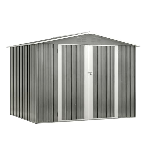 6x4 Ft Outdoor Storage Shed, Heavy-Duty All-Weather Tool Shed with Lockable Doors, Durable Resin Construction for, Patio & Backyard Organization Black