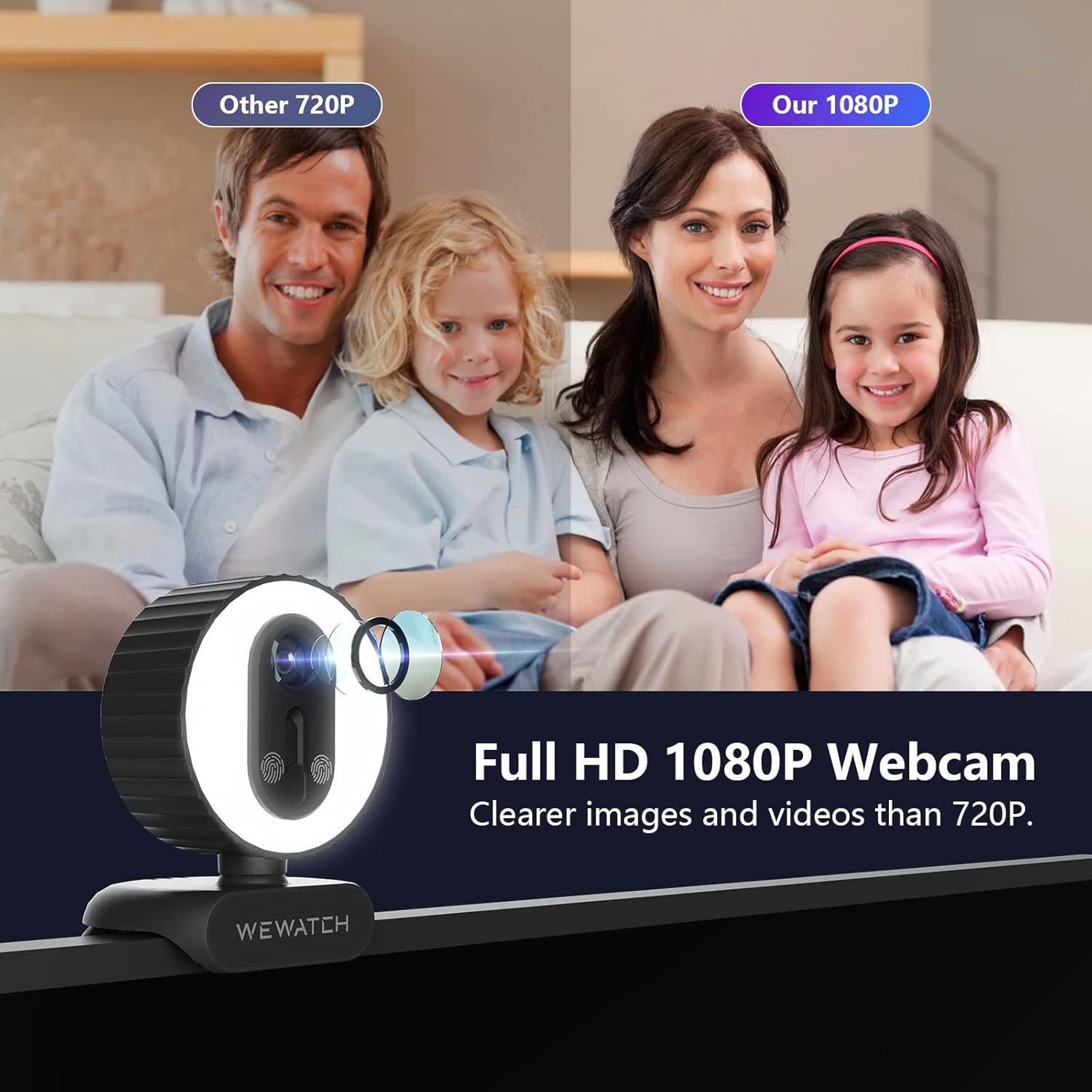 1080P Webcam, WEWATCH PCF2 Web Camera with 2 Microphone, Auto Focus Webcams, Plug & Play USB Webcam, Low Light Correction,Auto Exposure Control for Live Streaming/Video Conference, Zoom/Skype/FaceTime