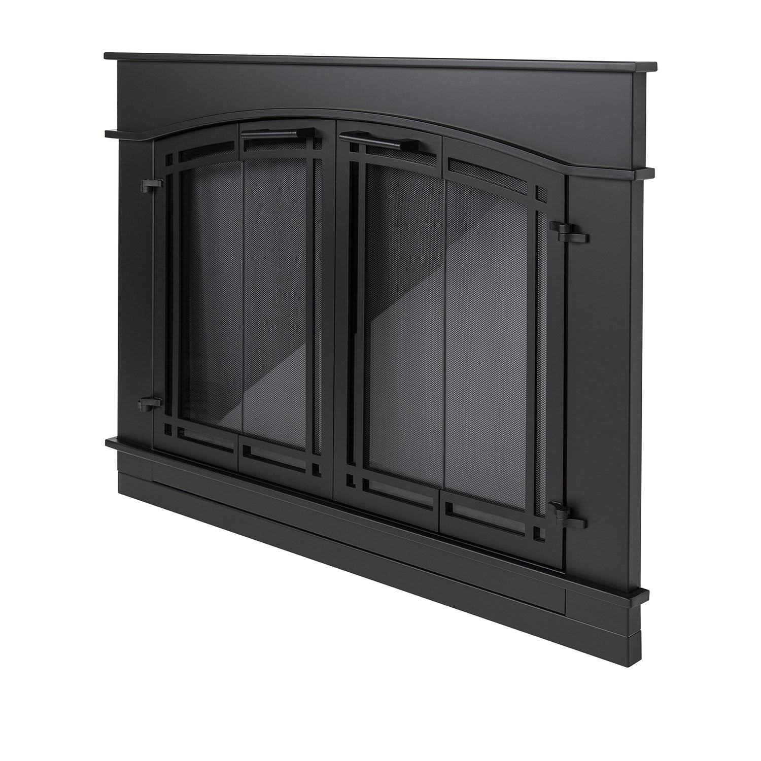 Pleasant Hearth Fieldcrest Fireplace Glass Door - Black, Model Fc-5903
