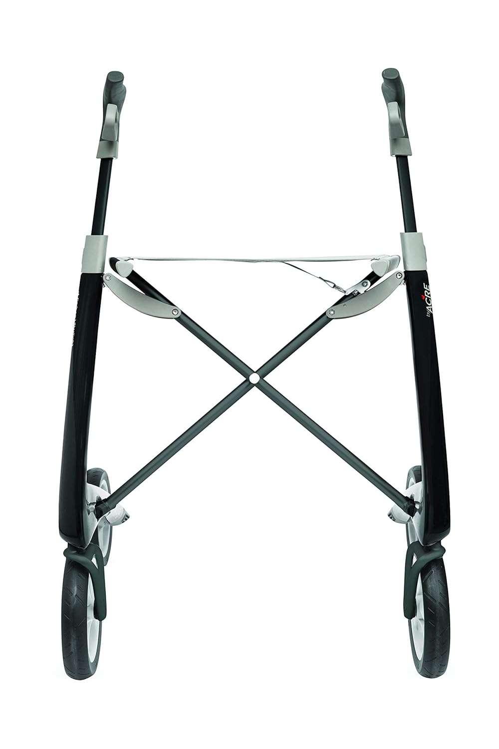 byACRE Carbon Ultralight Rollator Walker with Organizer Bag, Wide Track, 18.5" x 24" Seat (W x H), Black