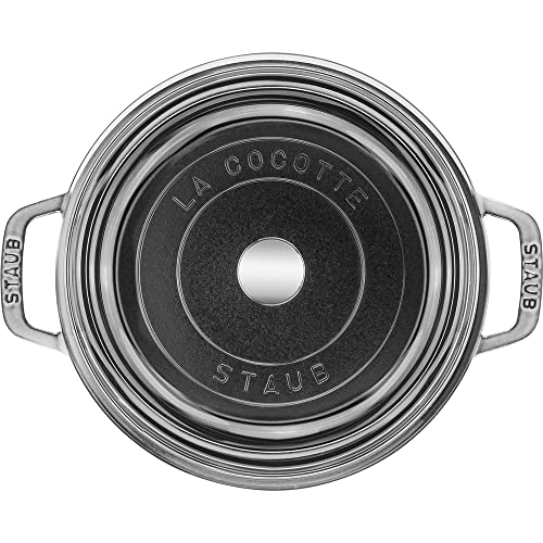 Staub Cast Iron 4-qt Round Cocotte with Glass Lid - Cherry & Accessories Turner, One Size, Matte Black
