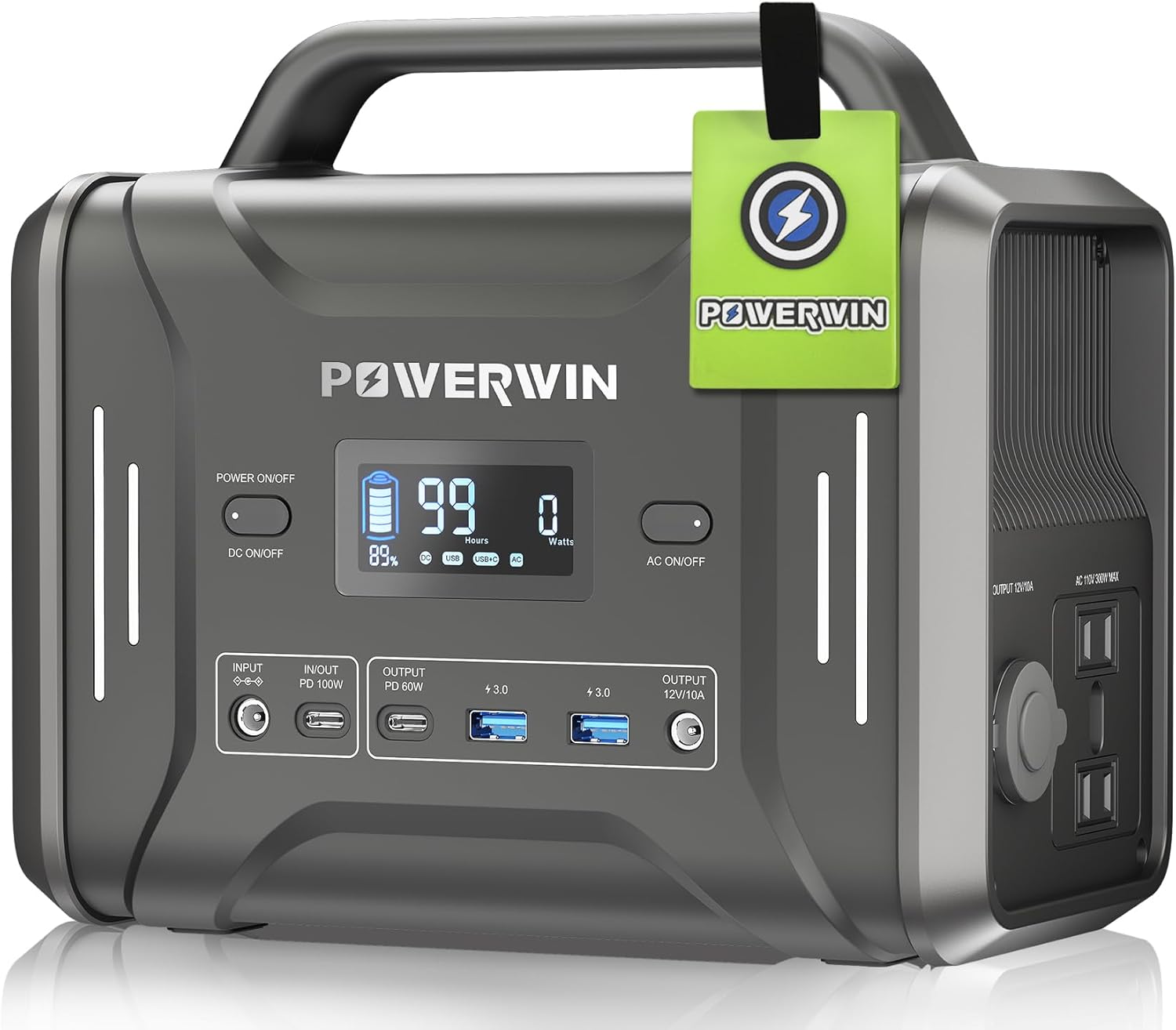 Portable Power Station 300W (Peak 600W) 300Wh Solar Generator 110V Pure Sine Wave AC Outlet Backup Lithium Battery for Travel Hunting Camping Home Blackout