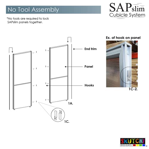 Private Office Divider | Single L-Shaped Cubicle Workstation with Storage | SAPSlim Cubicle Collection | 5x5x65 H | White