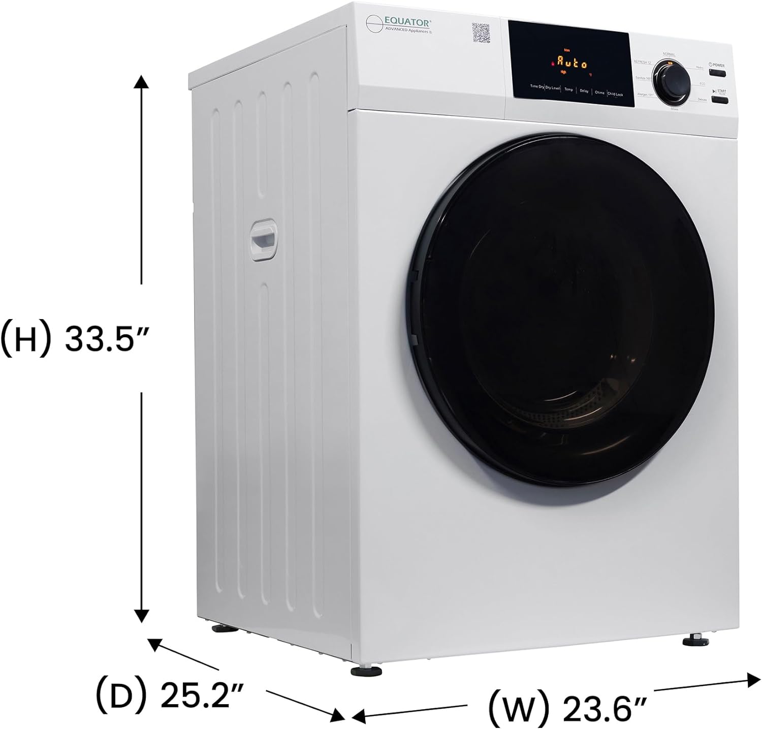 Equator Deluxe Laundry Set Digital Washer 1.9cf 110V+ Vented Dryer 4cf 110V (Side by Side)