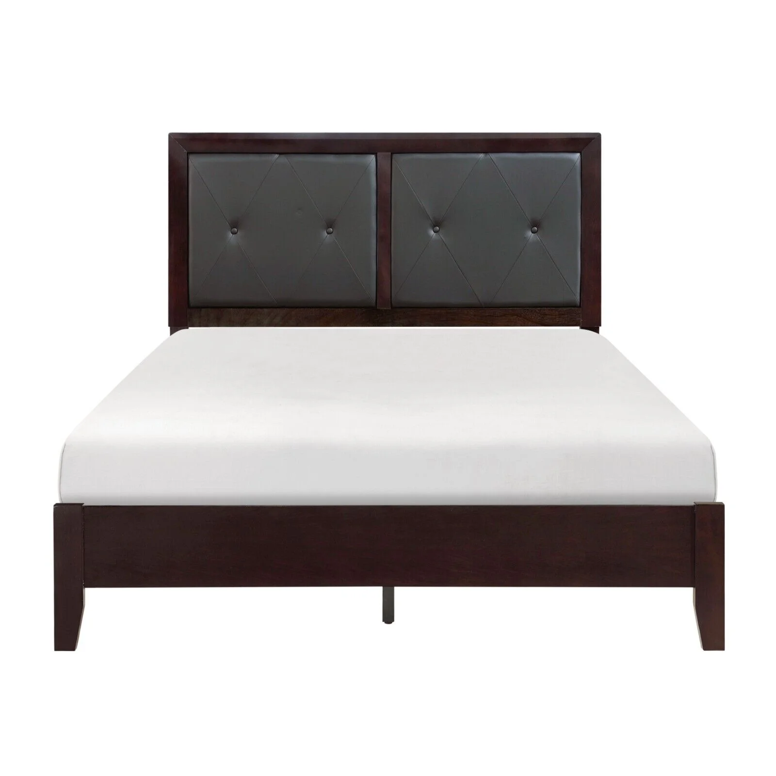Contemporary Espresso Finish Bedroom 5pc Set Full Bed Dresser Nightstand Chest Mirror