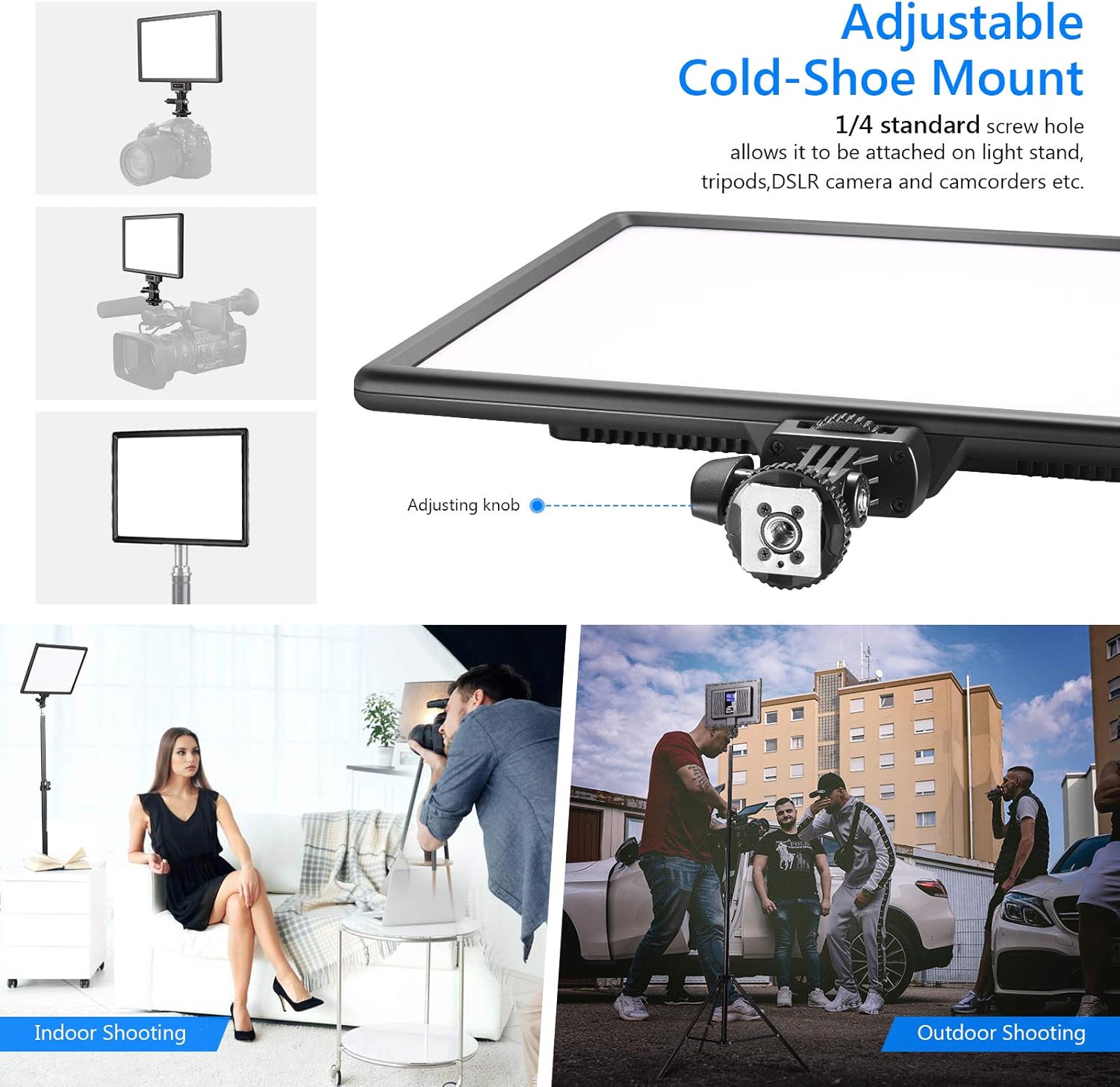 Neewer Ultra-Thin LED Soft Light Panel with LCD Display, Built-in Lithium Batteries, Dimmable Bi-Color 3200-5600K CRI95+ On Camera Video Light for Photography YouTube TikTok Live Stream Zoom Meeting
