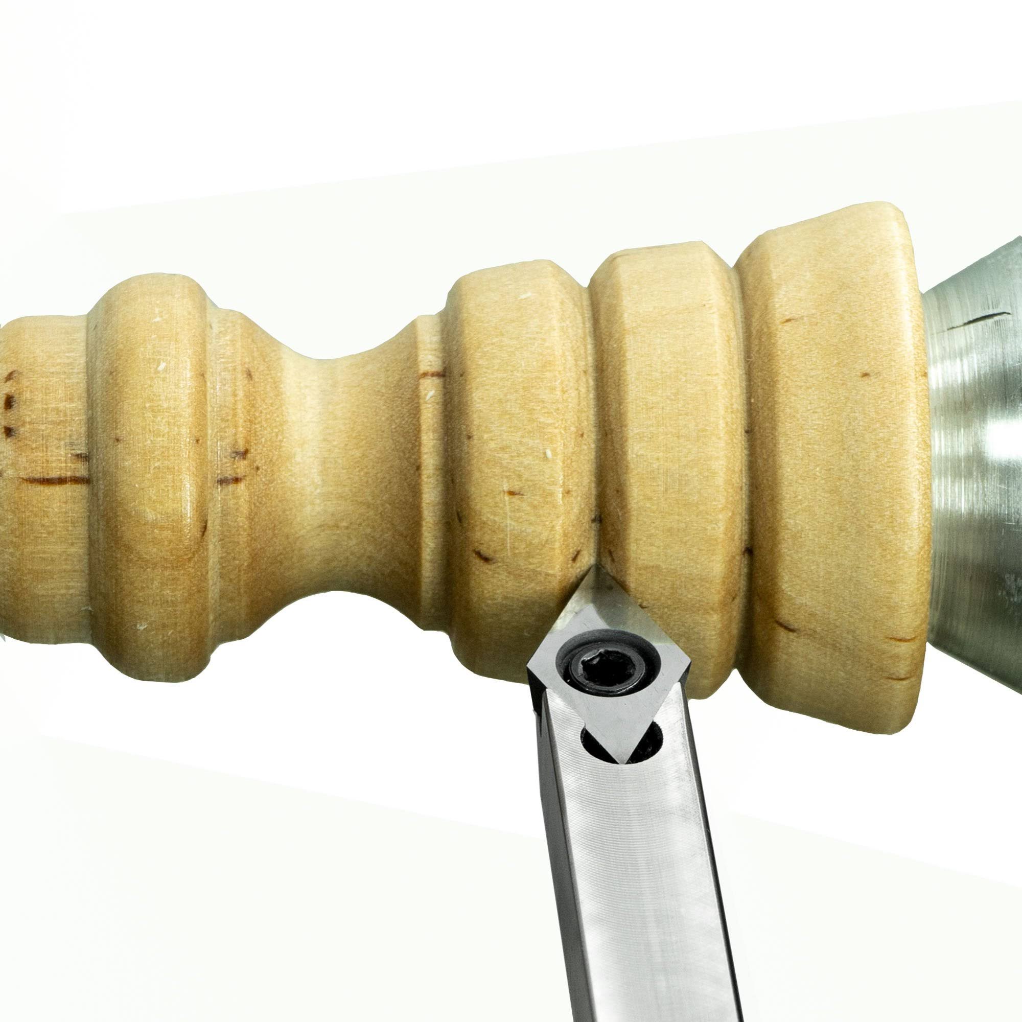 Mid Size Package of 5 Carbide Simple Woodturning Tools with Interchangeable Lathe Tool Handle