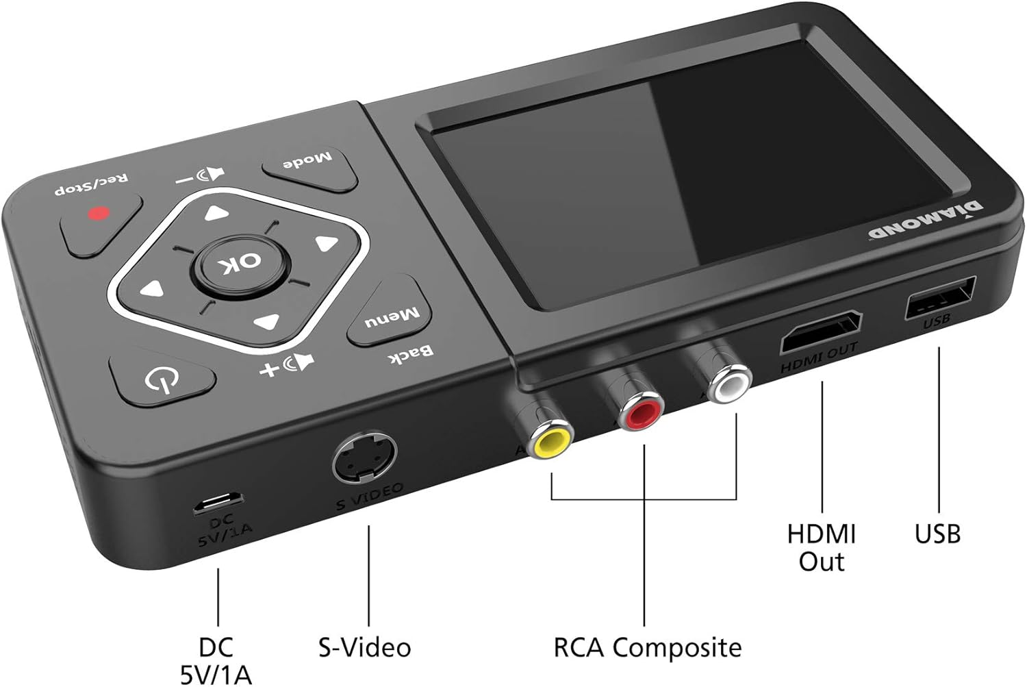 Diamond Multimedia VC500ST One Touch Standalone Digital Converter: Capture/Record Video from VHS, HI8, Camcorder, Set Top box or any source with Composite/S-Video RCA AV outputs