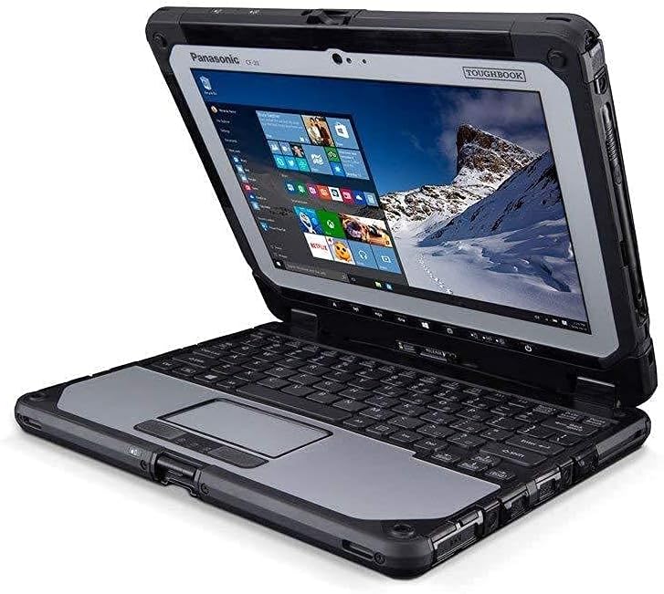 Panasonic Toughbook CF-20, 10.1" Multi Touch, 1920 x 1200, m5-6Y57@1.1GHz, 8GB, 128GB SSD, Wi-Fi, Bluetooth, Dual Pass, Webcam, Rear Camera, Emissive Backlit Keyboard, Win 10 Pro, 4G LTE (Renewed)