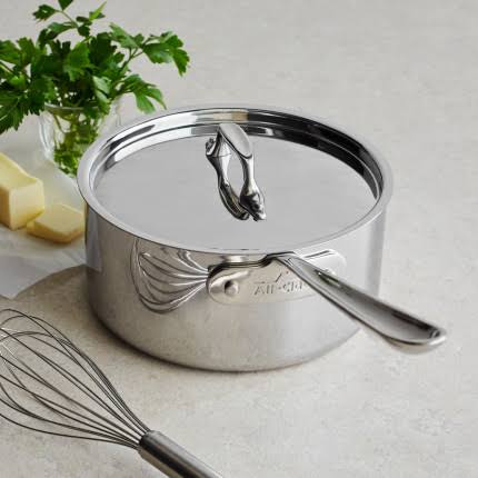 All-Clad Stainless Steel Saucepan with Lid, 4 qt