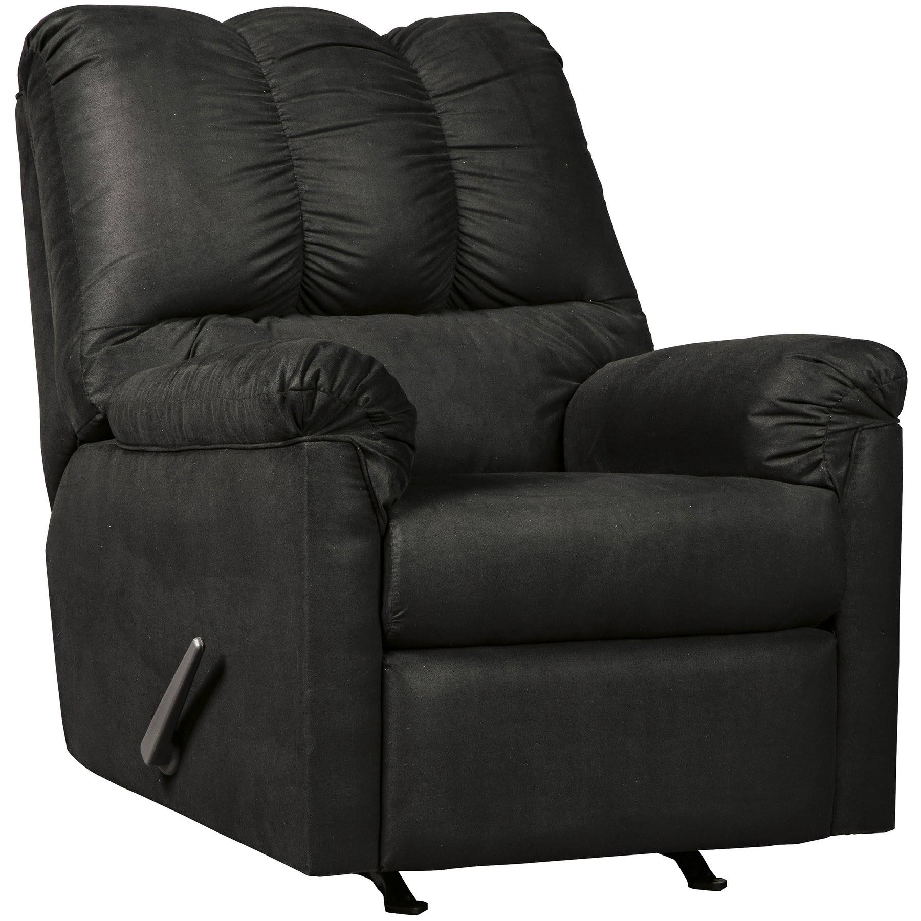 Flash Furniture Darcy Rocker Recliner in Black Microfiber
