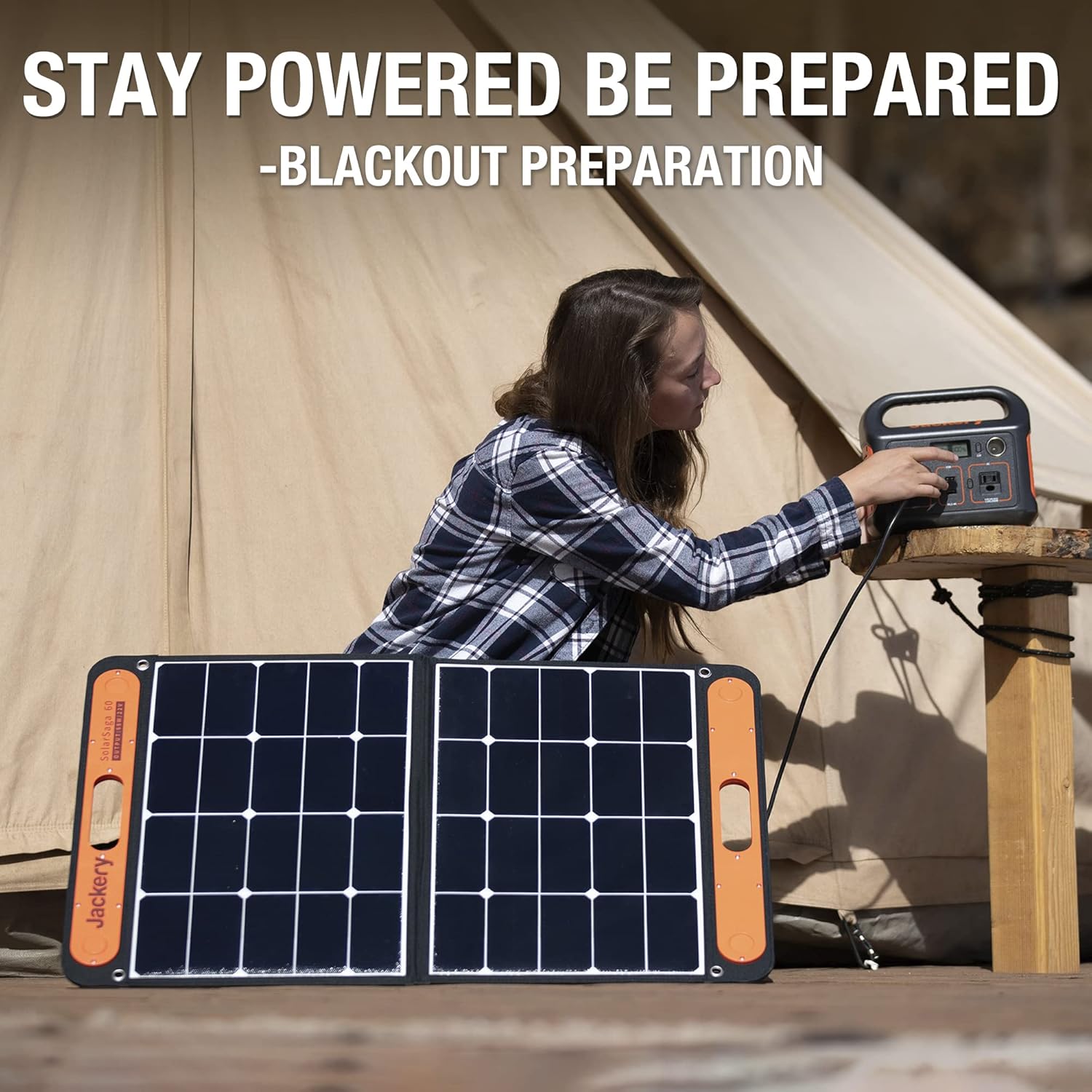 Jackery SolarSaga 60W Solar Panel for Explorer 160/240/500 as Portable Solar Generator, Portable Foldable Solar Charger for Summer Camping Van RV(Can't Charge Explorer 440/ PowerPro)