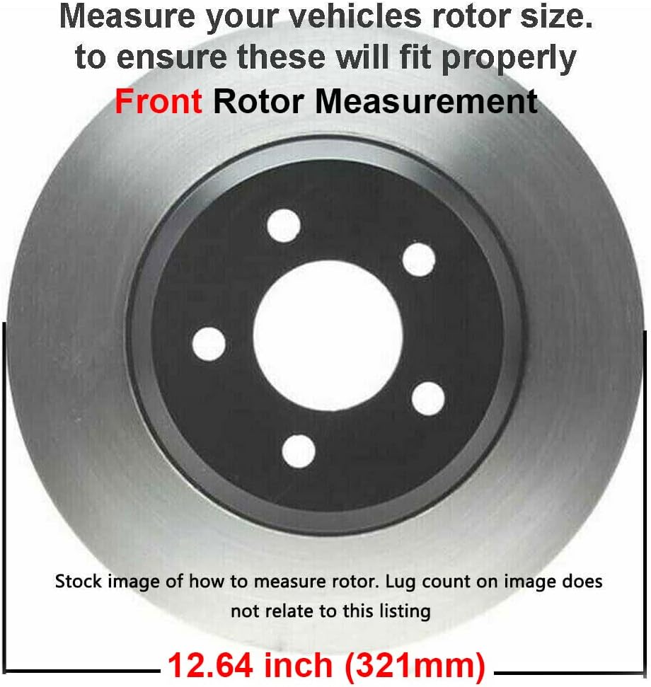 Detroit Axle - Front Brake Kit for Chevrolet Equinox Impala Malibu GMC Terrain Buick LaCrosse Regal Allure Saab 9-5 Disc Brake Rotors Replacement Ceramic Brakes Pads: 12.64" inch Rotor