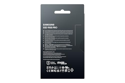 Samsung SSD 9100 PRO 2TB, PCIe 5.0x4 M.2 2280, Seq. Read Speeds Up to 14,800MB/s, Best for AI Computing, Gaming, and Heavy Duty Workstations (MZ VAP2T0B/AM)