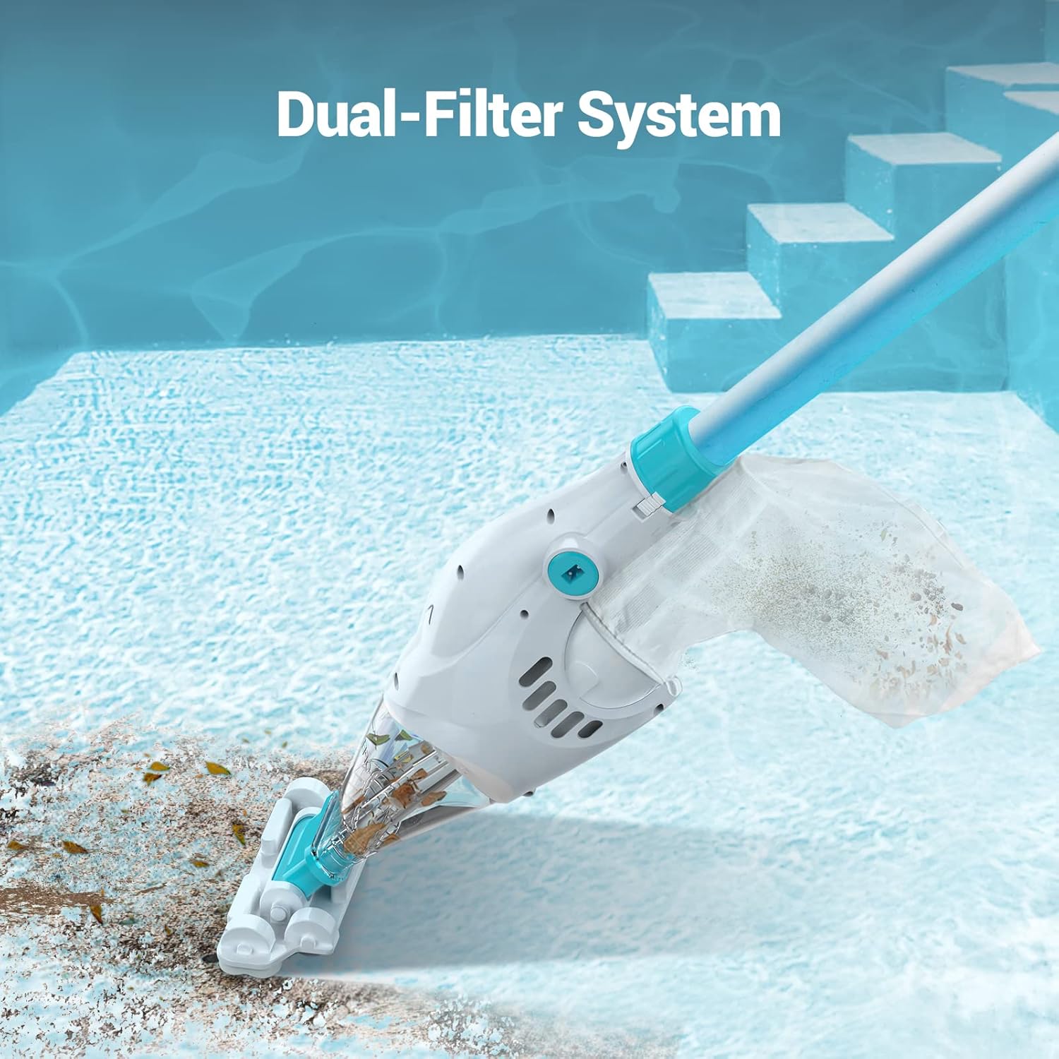 AIPER Pool Vacuum Cordless - Handheld Rechargeable Cleaner | 60 Min Run Time, Spa Vacuum for Hot Tub, Strong Suction for Above Ground & Inground Pools - Pilot H1