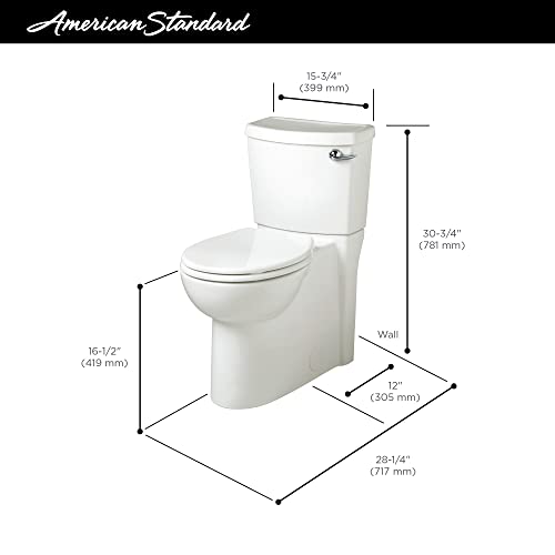 American Standard 2989101.020 Cadet3 FloWise Skirted Two-Piece 1.28 gpf/4.8 Lpf Chair Height Elongated Toilet With Seat, White