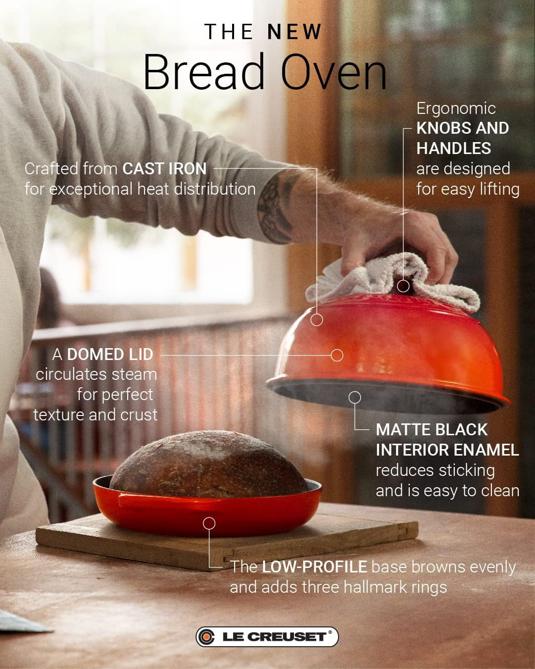 Le Creuset Enameled Cast Iron Bread Oven, Shallot, 1.75