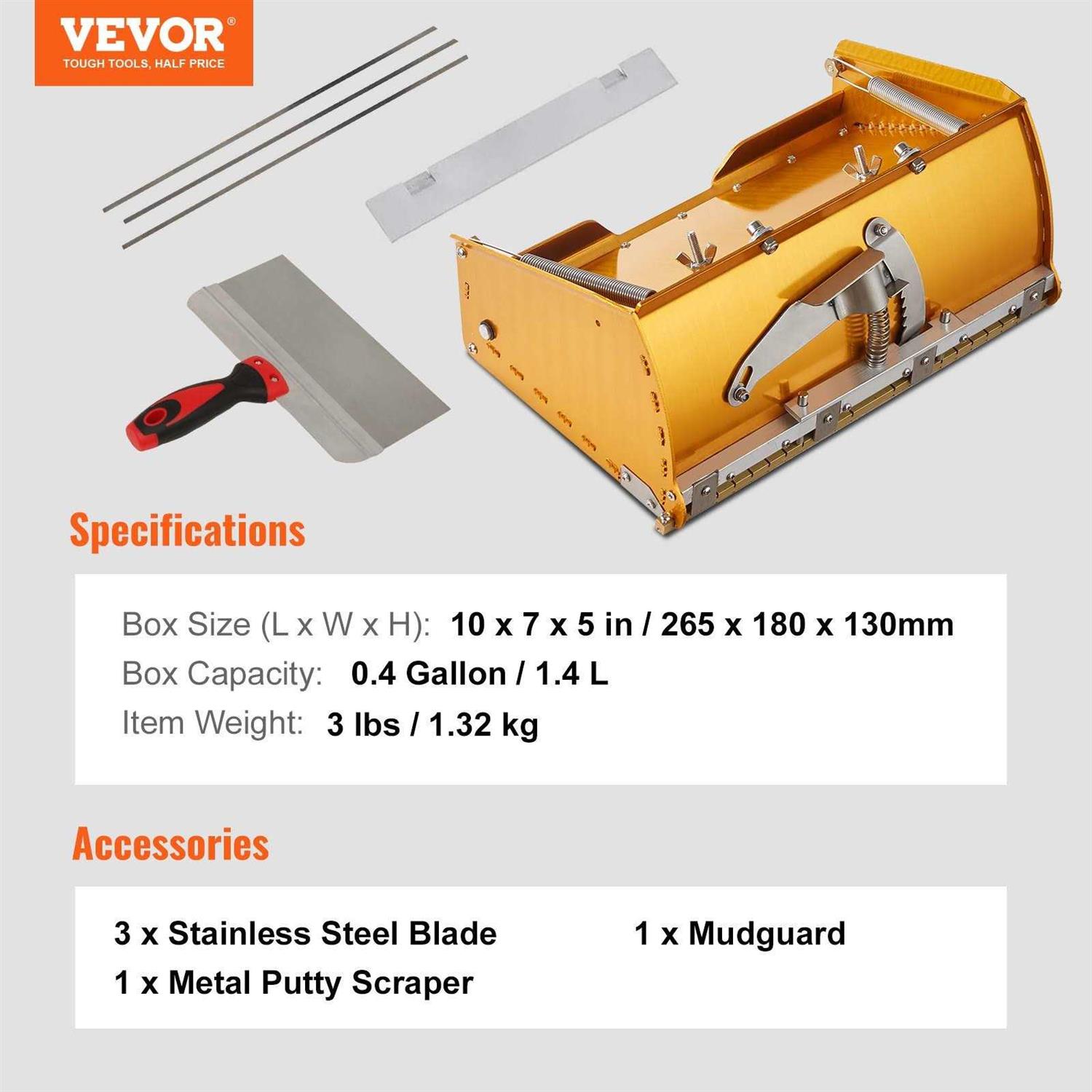 VEVOR Drywall Flat Box 10-Inch Wide Quick Clean Aluminum Finishing Mud Box for Plasterboard - Shop Hardware Tools Online Store