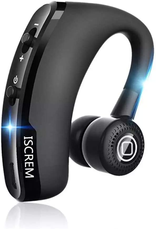 Bluetooth Headset Wireless Business Single earpiece Voice Answer in Ear Earbuds for Trucker Driving Running 10 Hour Battery Noise Cancelling Headphones