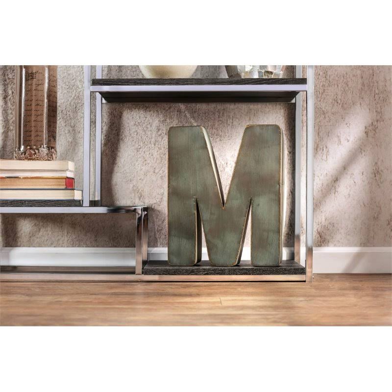 Furniture of America Jan Modern 6 Shelf Bookcase in Chrome