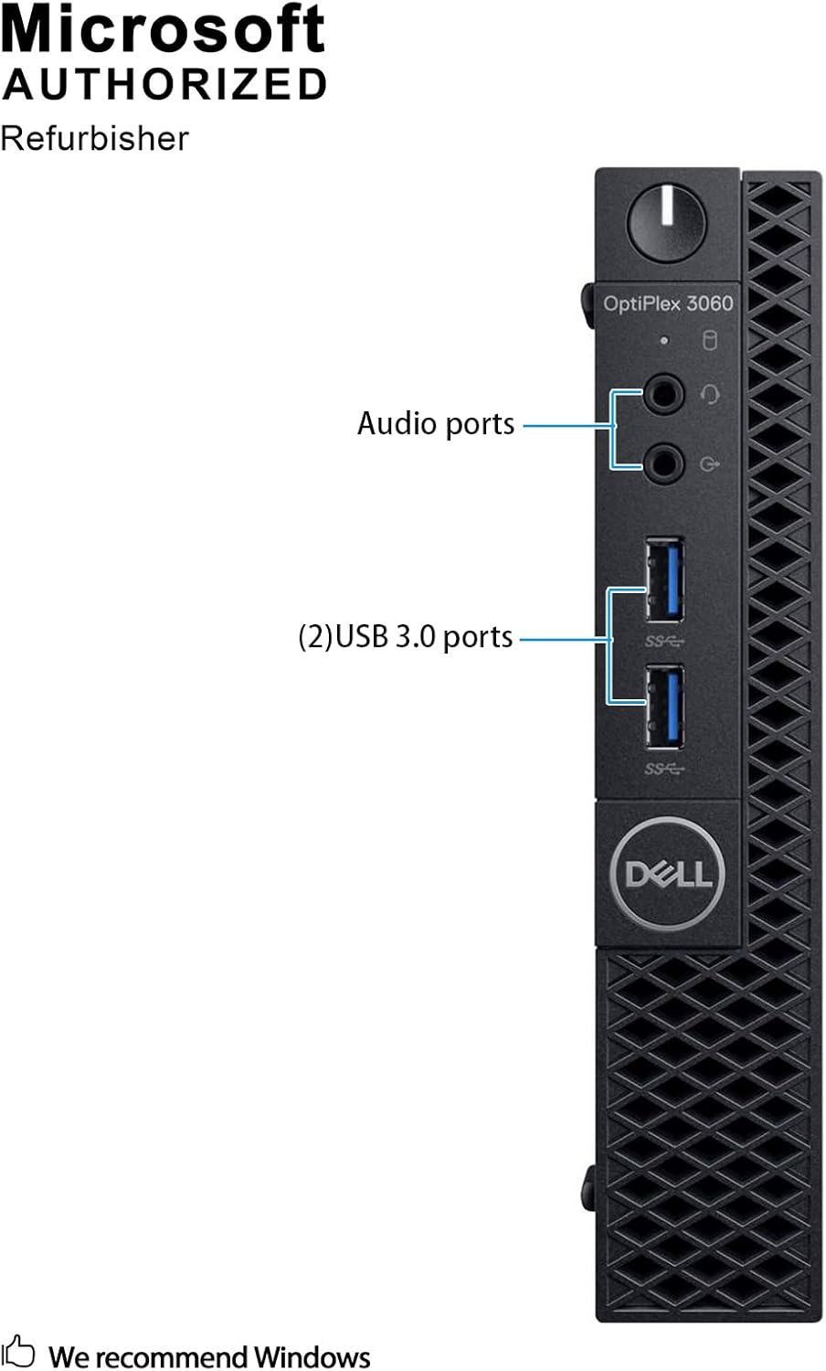 Dell OP3060MFFXKF5K OptiPlex 3060 XKF5K Micro PC with Intel Core i5-8500T 2.1 GHz Hexa-core, 8GB RAM, 256GB SSD, Windows 10 Pro 64-bit (Renewed)