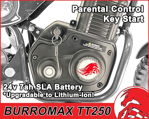 Burromax TT250 Electric Dirt Bike for Kids, 250w 24v 7ah, 2 Speeds, 14 Mph, Up to 150lb Rider, Off-Road Electric Mini Bike