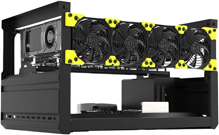 Mining Rig Frame 6 GPU Mining Frame Aluminum Stackable Rack Open Air Rig Frame Miner Case T2 T3 Without Fan