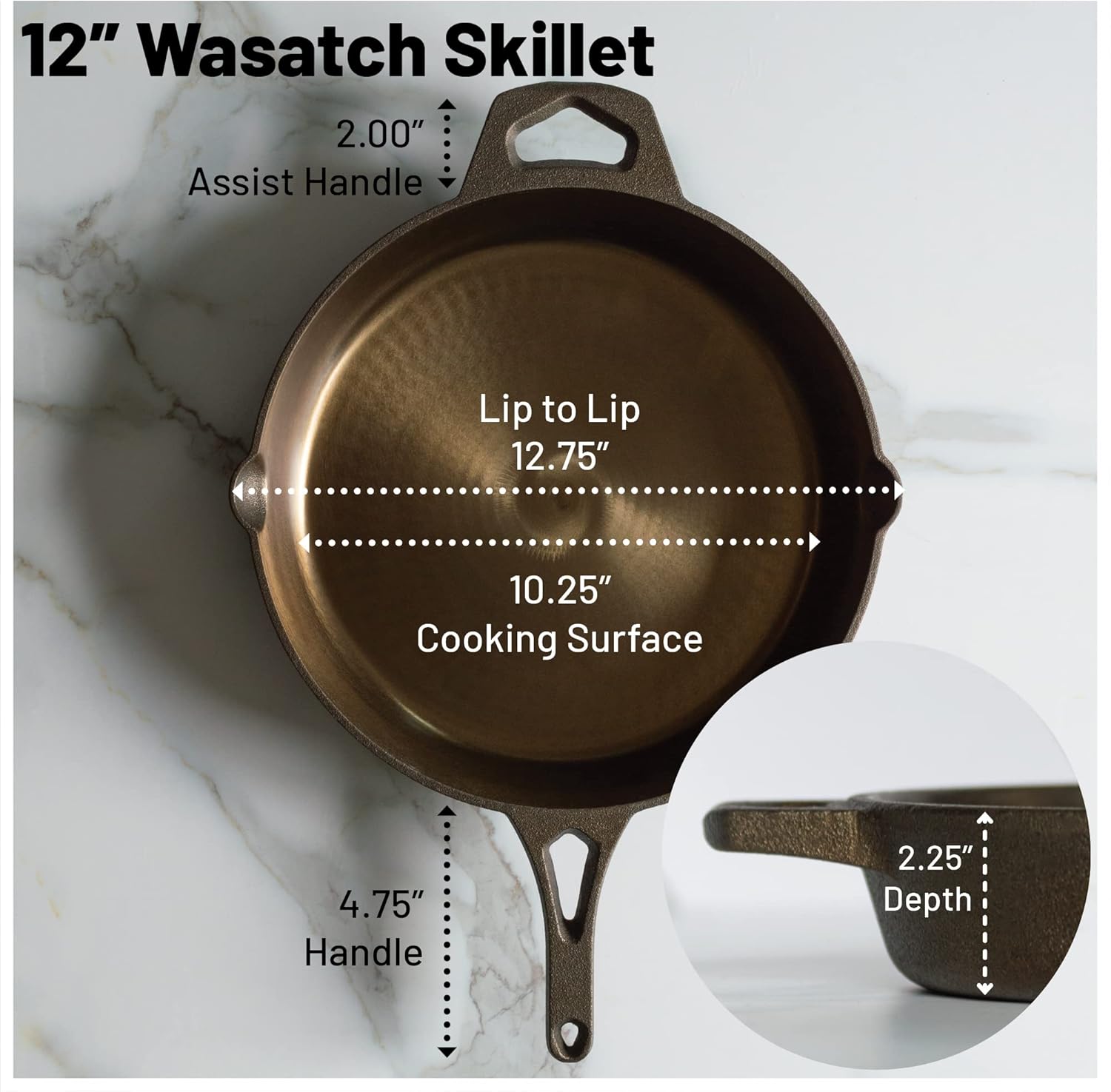 Backcountry Iron Round Wasatch Smooth Cast Iron Skillet (10 Inch)