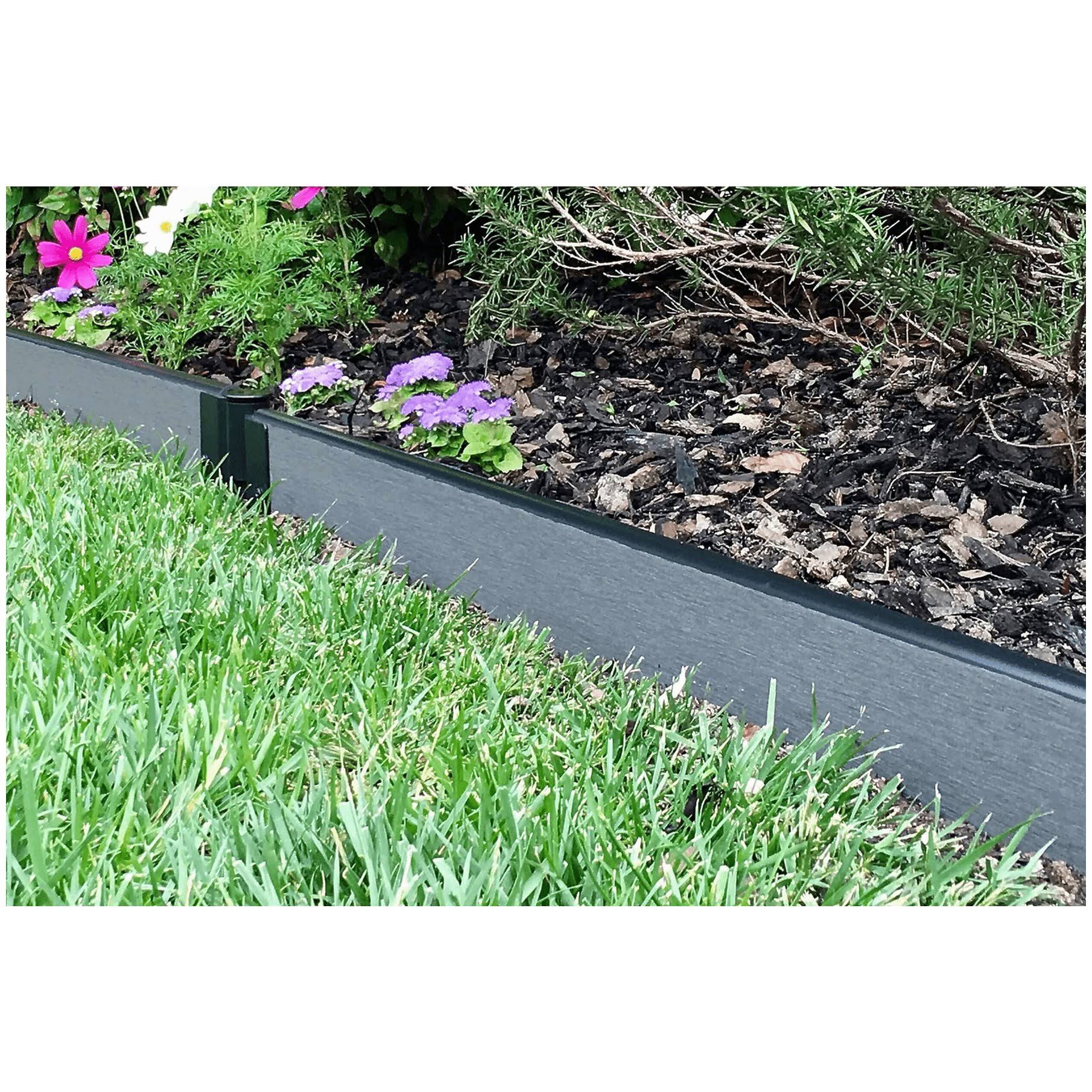 Frame It All Weathered Wood Composite Landscape Edging Kit - 16& x 1 inch Straight, Gray