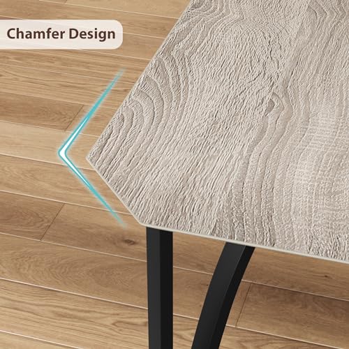 GAOMON Dining Table Set for 2, Kitchen Table and Chairs with Chamfer Design, 3 Piece Dining Room Set with Cushion Seats for Small Spaces, Home Kitchen, Apartment - Rustic Brown