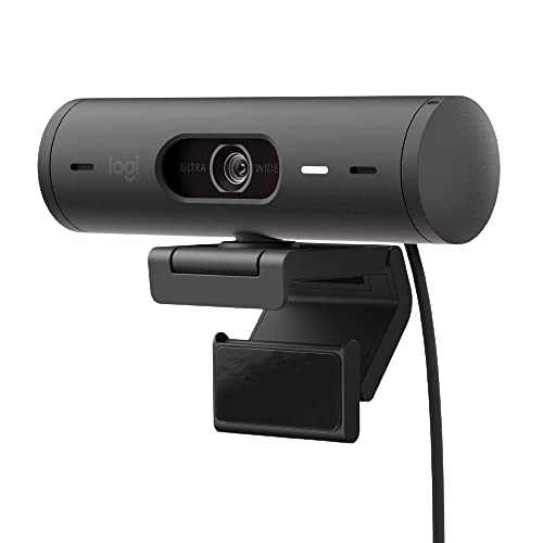 Logitech Brio 500 Full HD Webcam with Auto Light Correction,Show Mode, Dual Noise Reduction Mics, Webcam Privacy Cover, Works with Microsoft Teams, Google Meet, Zoom, USB-C Cable - Rose