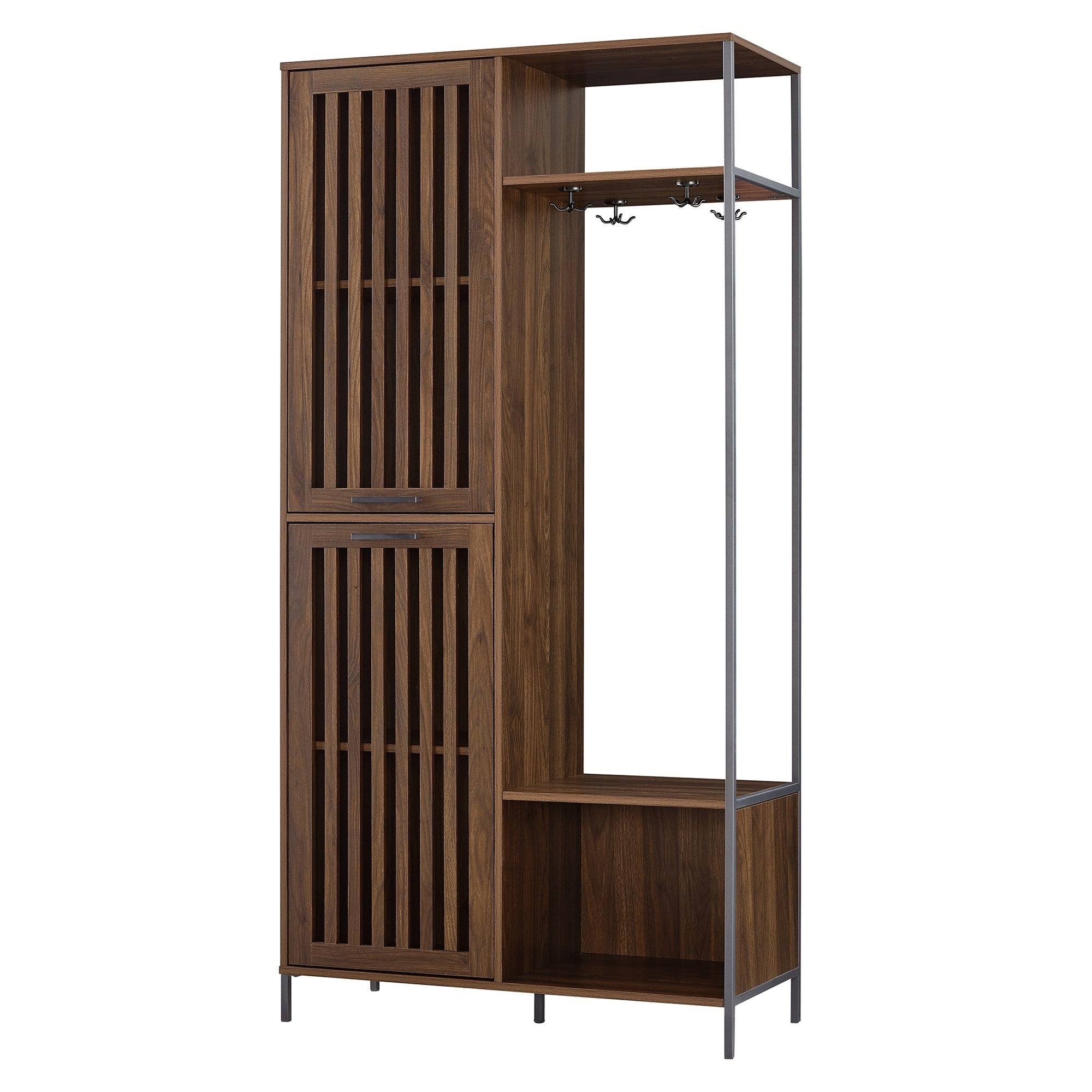 Strick u0026 Bolton 72-Inch Slat Door Hall Tree - Dark Walnut