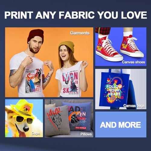DXZ Upgraded A4 DTF Printer with Film Cutter-XP600 Doubled Printing Speed Compared to L1800 and L805,Built-in White Stirring System for DIY T-Shirt,2-Year Ink Included (Printer+Oven+Ink)