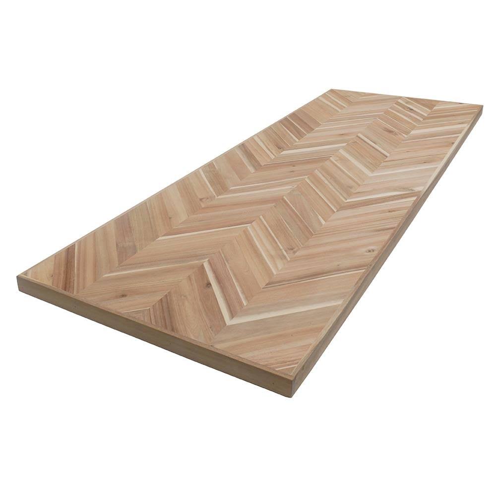 CenterPointe 8.167-ft Chevron Straight Butcher Block Acacia Kitchen Countertop in Brown | ACCHEV2598CP