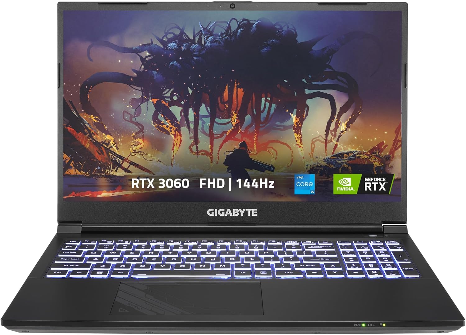 GIGABYTE G5 KE - 15.6" FHD 144Hz, NVIDIA GeForce RTX 3060 Laptop GPU 6GB GDDR6, Intel Core i5-12500H, 16GB Memory, 512GB SSD, Win11 Home, Gaming Laptop (G5 KE-52US213SH-R) (Renewed)